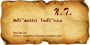 Némethi Teónia névjegykártya